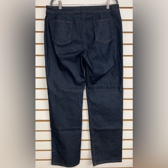 Eileen Fisher 5 Pocket Lean Jean/Slack Dark Indigo Size Large‎ - Picture 2 of 8